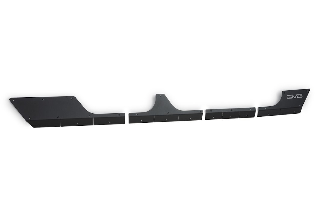 DV8 Offroad Rocker Panel Guard, Rock Skins, Body and Frame Mount, Flush Style, Powder Coated, Black, Steel – SRGL-09