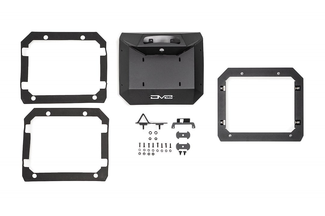DV8 Offroad License Plate Relocation Kit, Relocates License Plate to OEM Spare Tire Location Once Removed – TSBR-01
