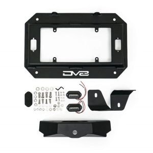 DV8 Offroad License Plate Relocation Kit, Relocates License Plate to OEM Spare Tire Location Once Removed, With License Plate Light – TSJL-03