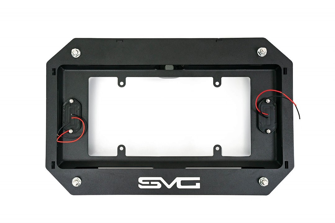 DV8 Offroad License Plate Relocation Kit, Relocates License Plate to OEM Spare Tire Location Once Removed, With License Plate Light – TSJL-03