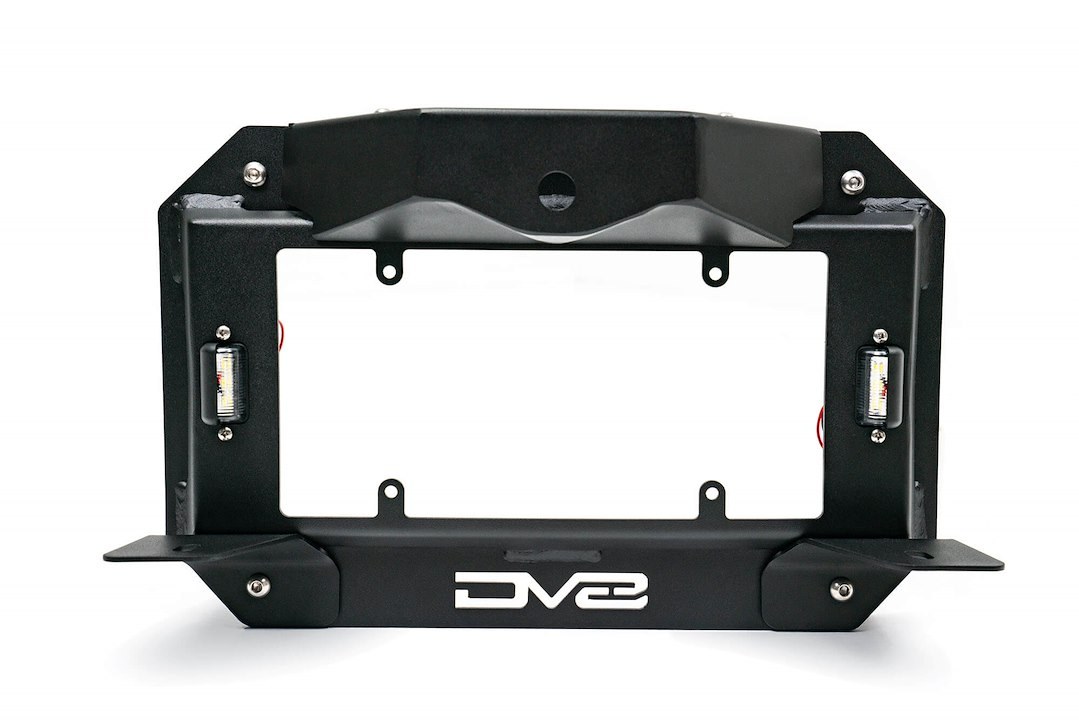 DV8 Offroad License Plate Relocation Kit, Relocates License Plate to OEM Spare Tire Location Once Removed, With License Plate Light – TSJL-03