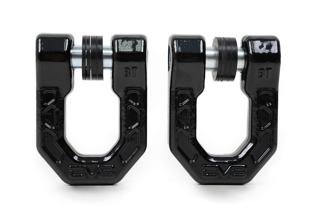 DV8 Offroad D-Ring, Elite Series, 7/8 Inch Pin Hole, 8 Ton Working Load/ 70000 Pound Breaking Strength, Black, Steel, Set of 2 – UNSK-01BL