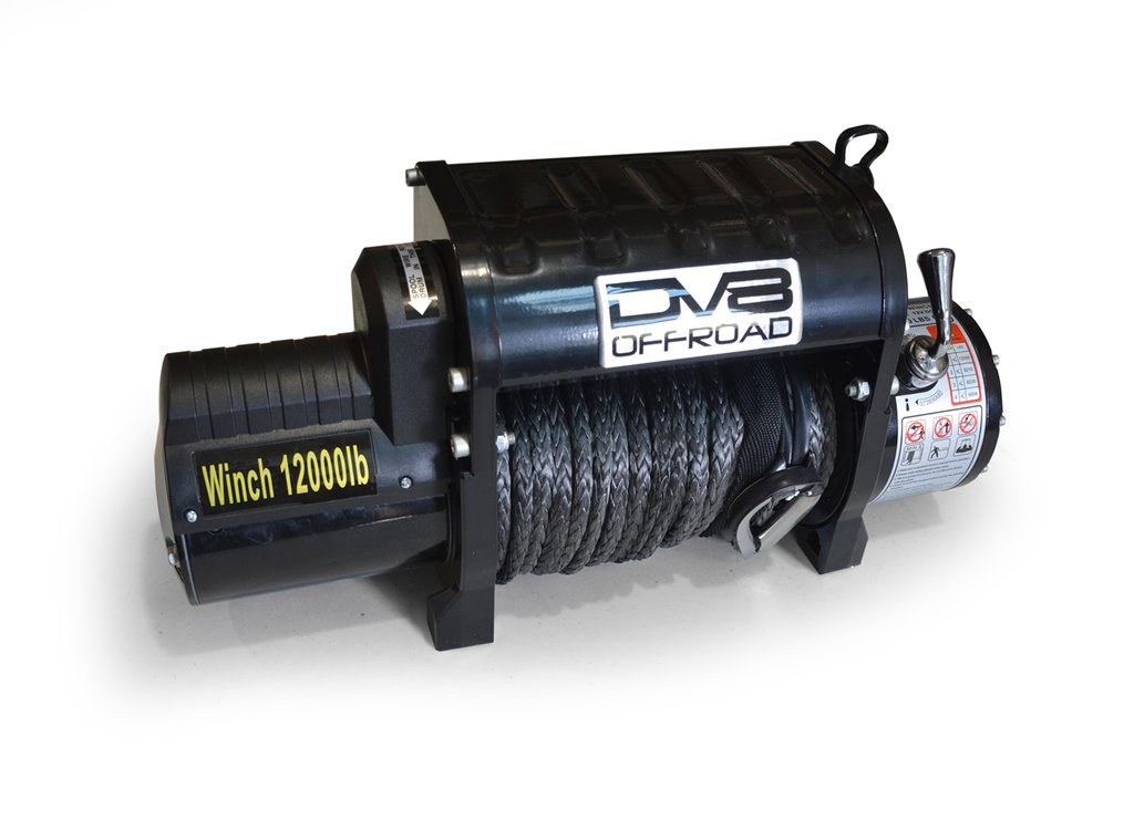 DV8 Offroad Winch, Vehicle Mount, Vehicle Recovery Winch, 13 Volt Electric, 12001 Pound Capacity, With Synthetic Line, Hause Fairlead – WB12SR