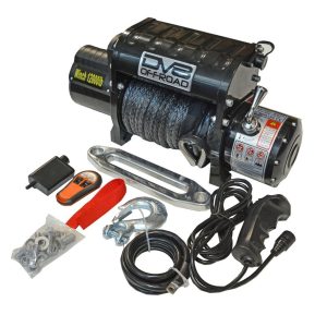 DV8 Offroad Winch, Vehicle Mount, Vehicle Recovery Winch, 13 Volt Electric, 12001 Pound Capacity, With Synthetic Line, Hause Fairlead – WB12SR
