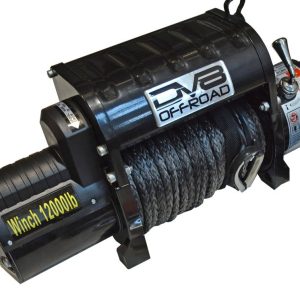 DV8 Offroad Winch, Vehicle Mount, Vehicle Recovery Winch, 13 Volt Electric, 12001 Pound Capacity, With Synthetic Line, Hause Fairlead – WB12SR