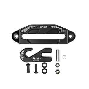 DV8 Offroad Winch Fairlead, For Synthetic Rope Only, 20000 Pound Working Load Limit, Anodized, Black, Aluminum – WBPF-01