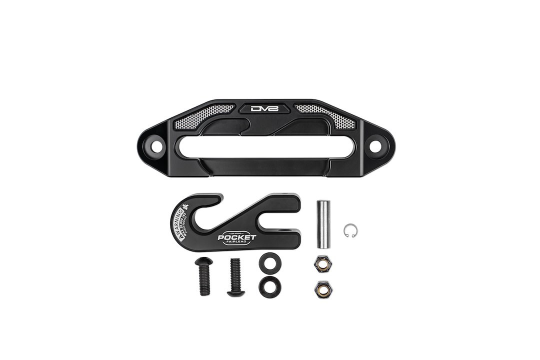 DV8 Offroad Winch Fairlead, For Synthetic Rope Only, 20000 Pound Working Load Limit, Anodized, Black, Aluminum – WBPF-01