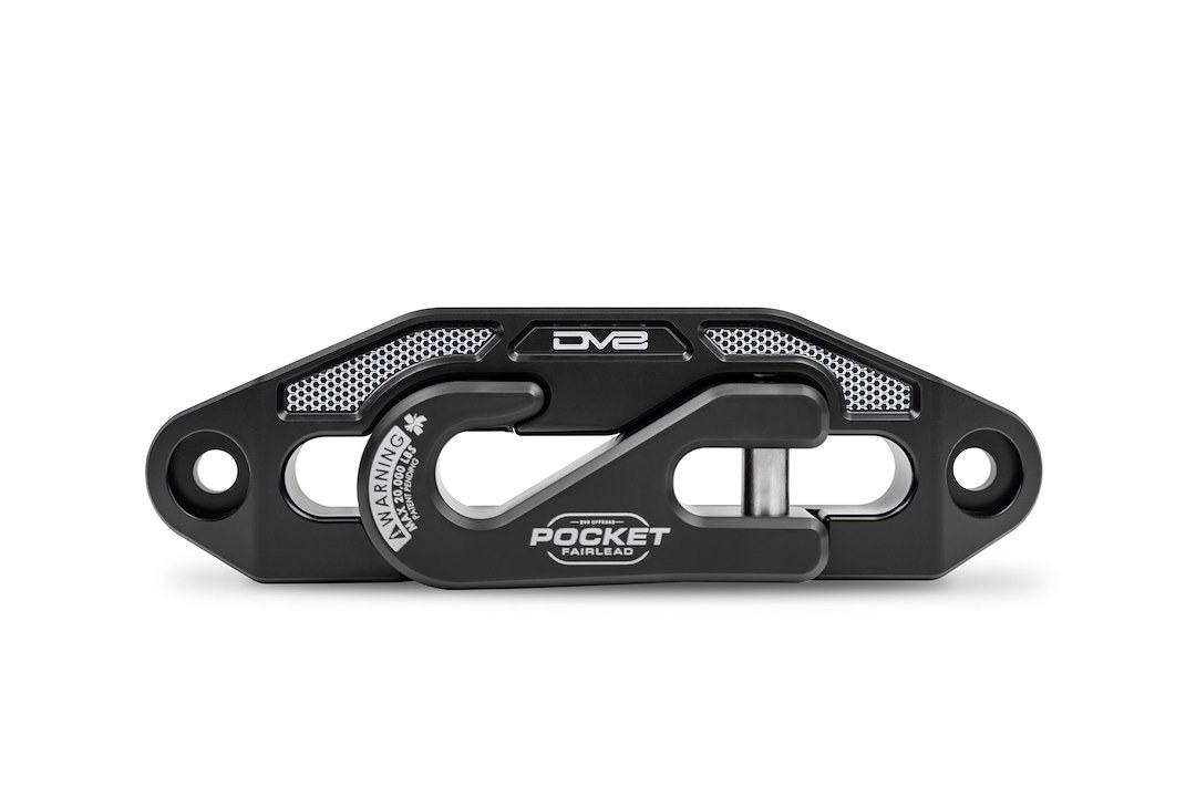DV8 Offroad Winch Fairlead, For Synthetic Rope Only, 20000 Pound Working Load Limit, Anodized, Black, Aluminum – WBPF-01