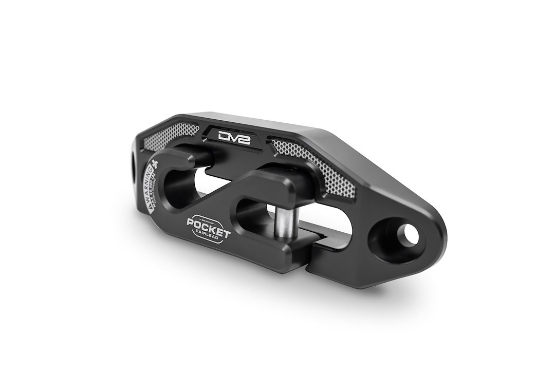 DV8 Offroad Winch Fairlead, For Synthetic Rope Only, 20000 Pound Working Load Limit, Anodized, Black, Aluminum – WBPF-01