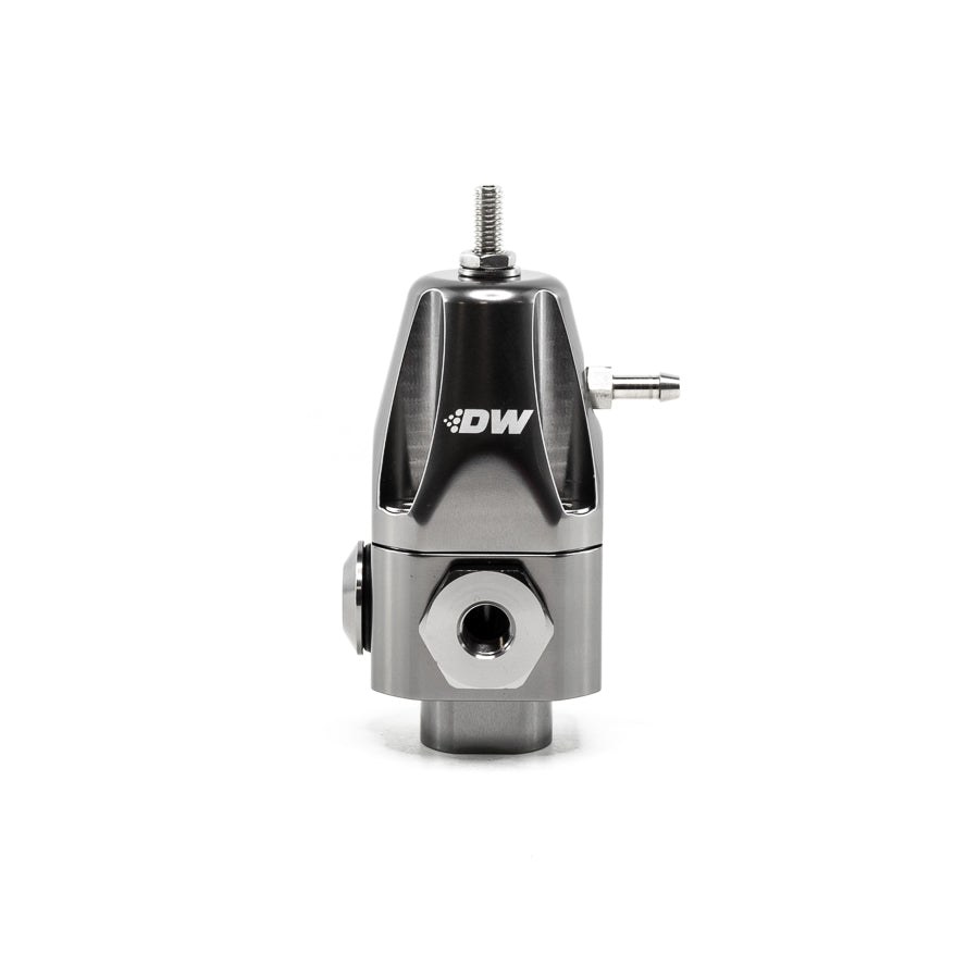 Deatschwerks Fuel Pressure Regulator, DWR1000 Series, 30-120 PSI, Dual -8AN ORB Inlet/ Single -6AN ORB Outlet, Compatible with All Fuels – 6-1000-FRT