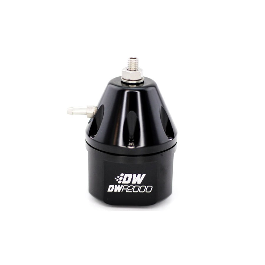 Deatschwerks Fuel Pressure Regulator, DWR2000 Series, 30-120 PSI, Dual -10AN ORB Inlet/ Single -8AN ORB Outlet, Compatible with All Fuels – 6-2000-FRB