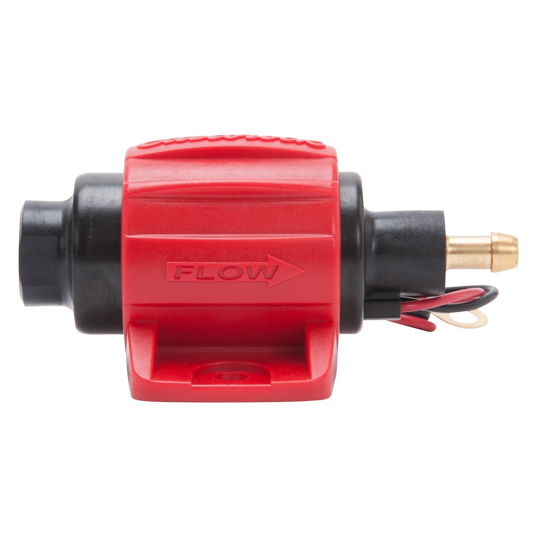 Edelbrock Fuel Pump Electric, 38 Gph Flow Rate, Gas/ E85, 4-7 PSI, Without Regulator, 5/16 Inch Barb Inlet with Filter, 5/16 Inch Barb Outlet – 17301