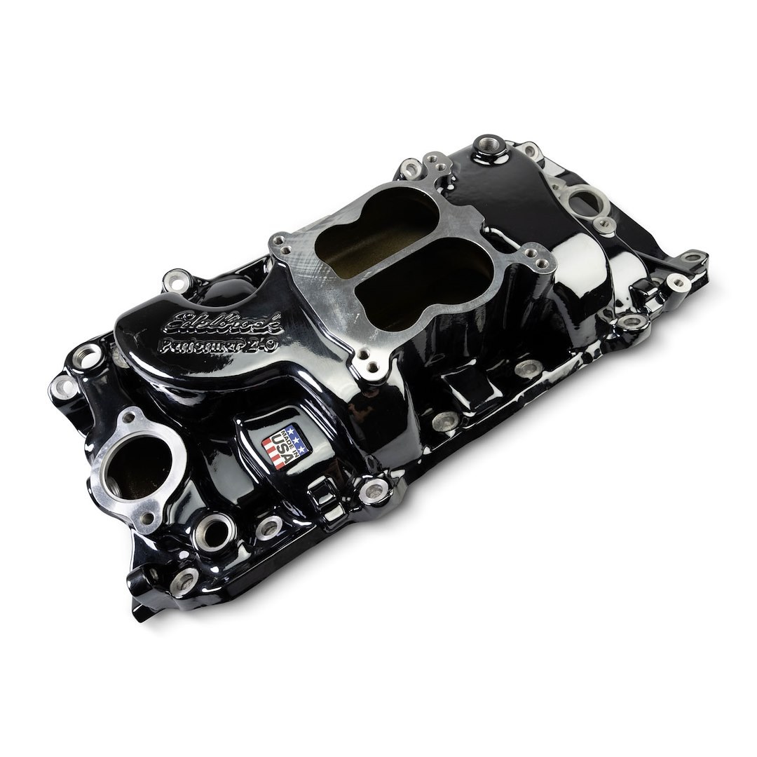 Edelbrock Intake Manifold, Performer, For Use with Big Block Chevy 396-502 Engines, Carbureted Single Four Barrel, Dual Plane – 2161-BP