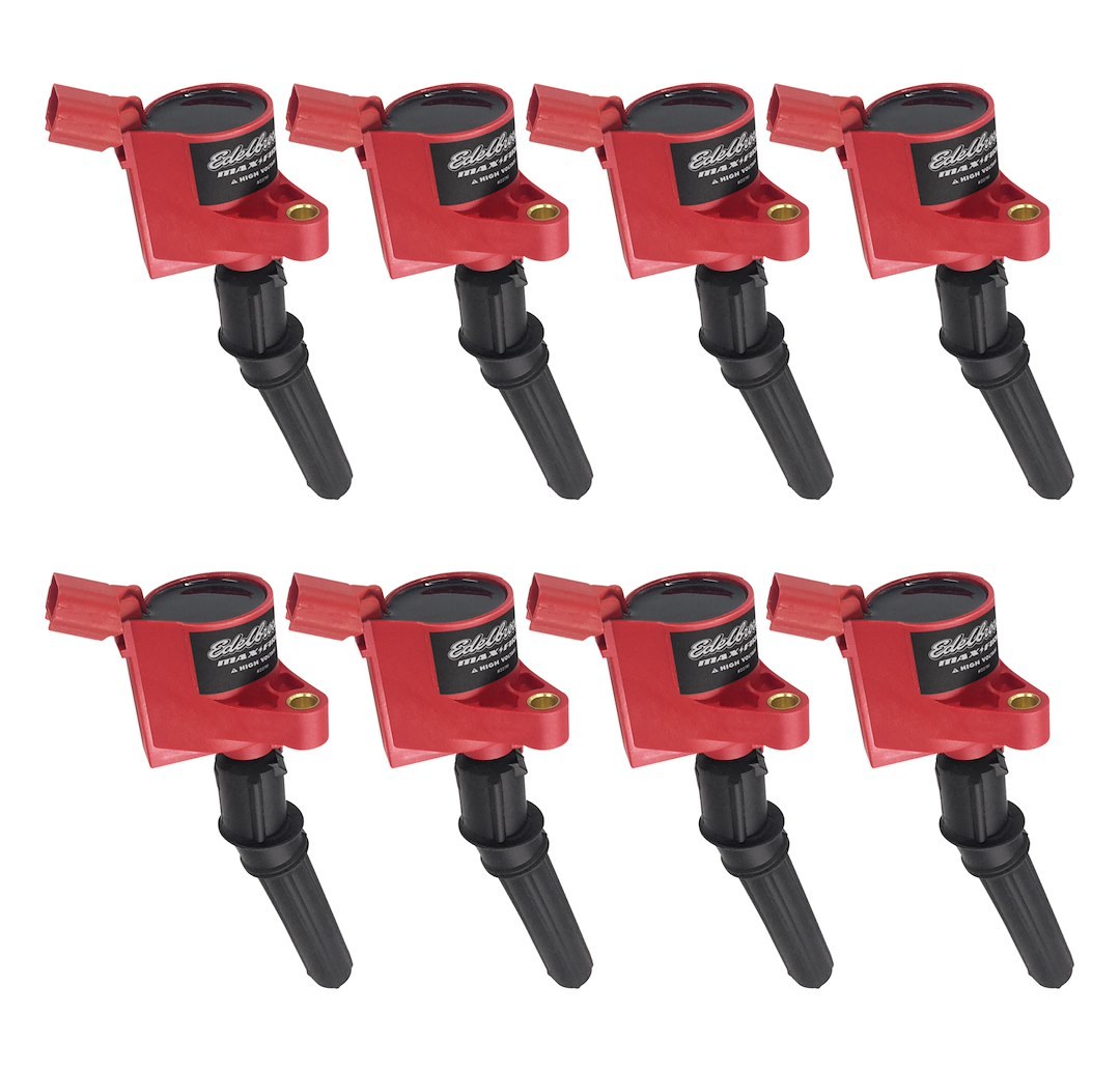 Edelbrock Ignition Coil, Coil on Plug, 26,000 Volts, Black/ Red, Set of 8 – 22781