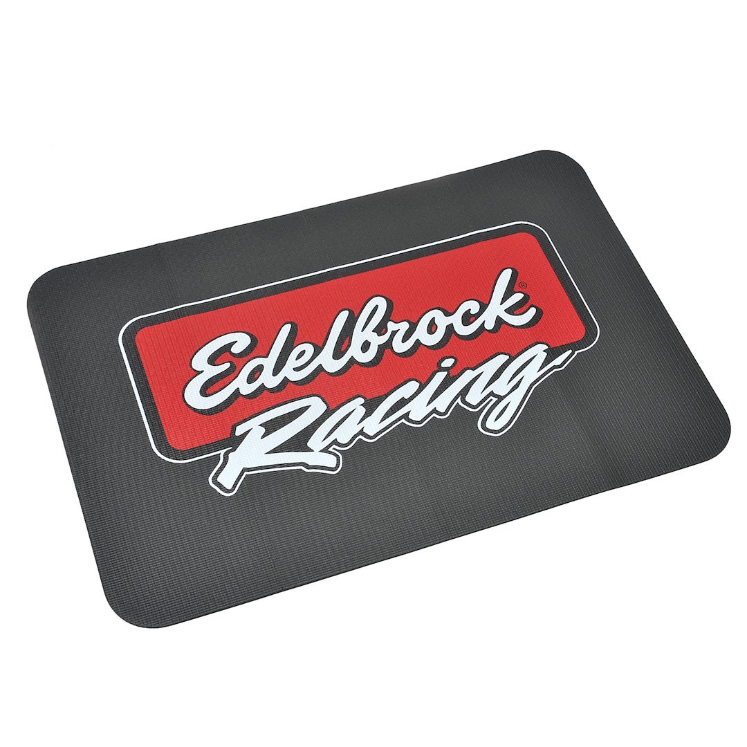 Edelbrock Fender Cover, Universal, 22 Inch X 34 Inch, PVC Foam and Nylon Mesh, Black, Edelbrock Racing Logo, Single – 2324