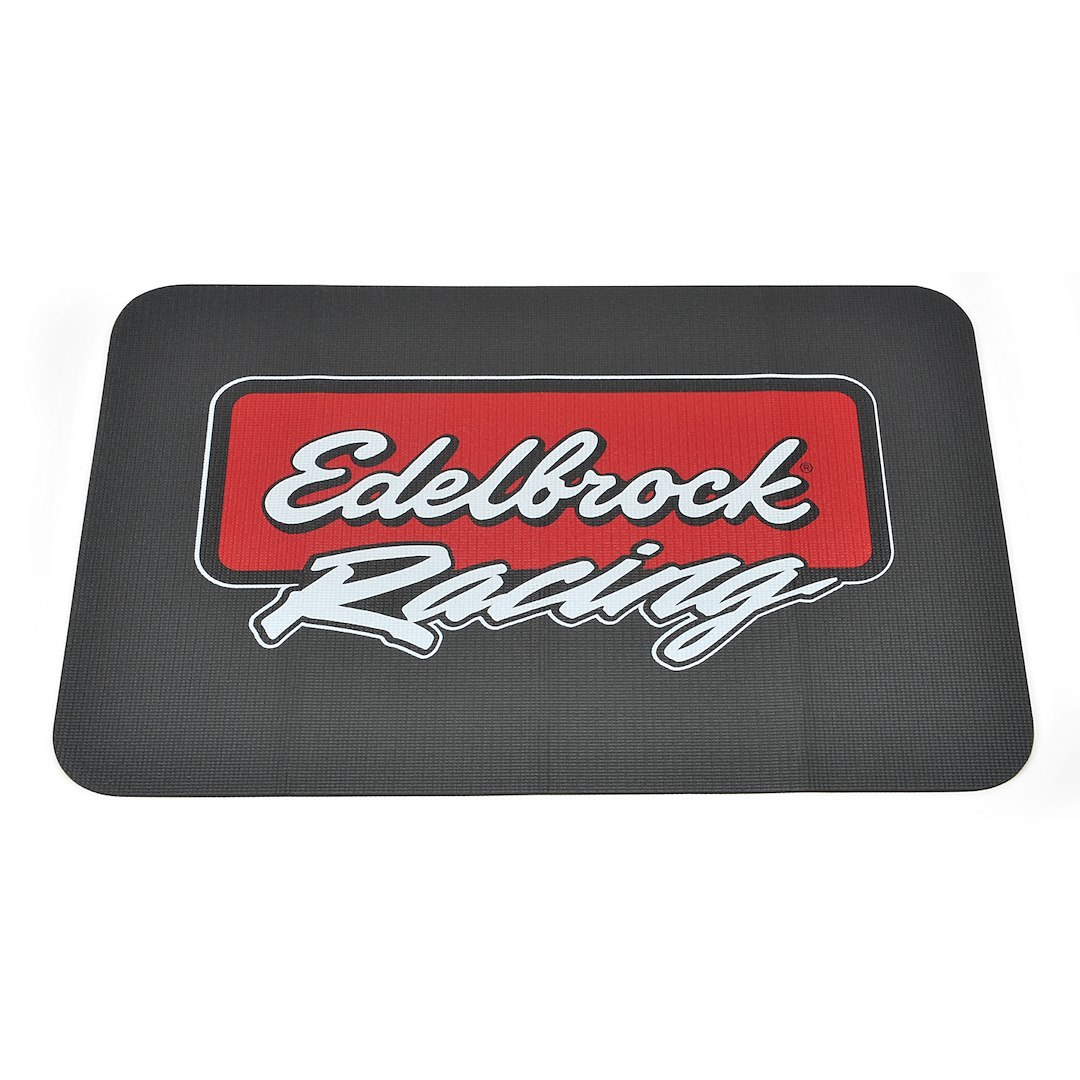 Edelbrock Fender Cover, Universal, 22 Inch X 34 Inch, PVC Foam and Nylon Mesh, Black, Edelbrock Racing Logo, Single – 2324
