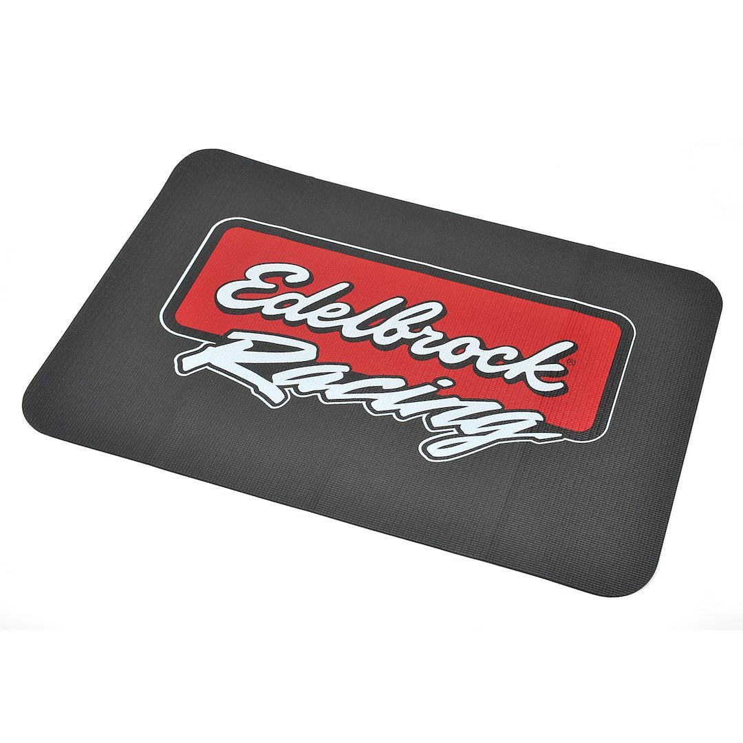 Edelbrock Fender Cover, Universal, 22 Inch X 34 Inch, PVC Foam and Nylon Mesh, Black, Edelbrock Racing Logo, Single – 2324