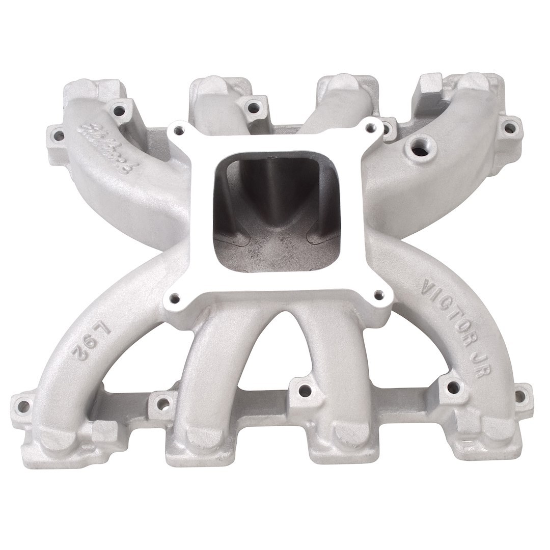 Edelbrock Intake Manifold, Victor Jr, For Use with GM Ls Series Engines with Rectangle Port Heads, 4 Barrel, Single Plane, 3500-7500 RPM Range – 28457