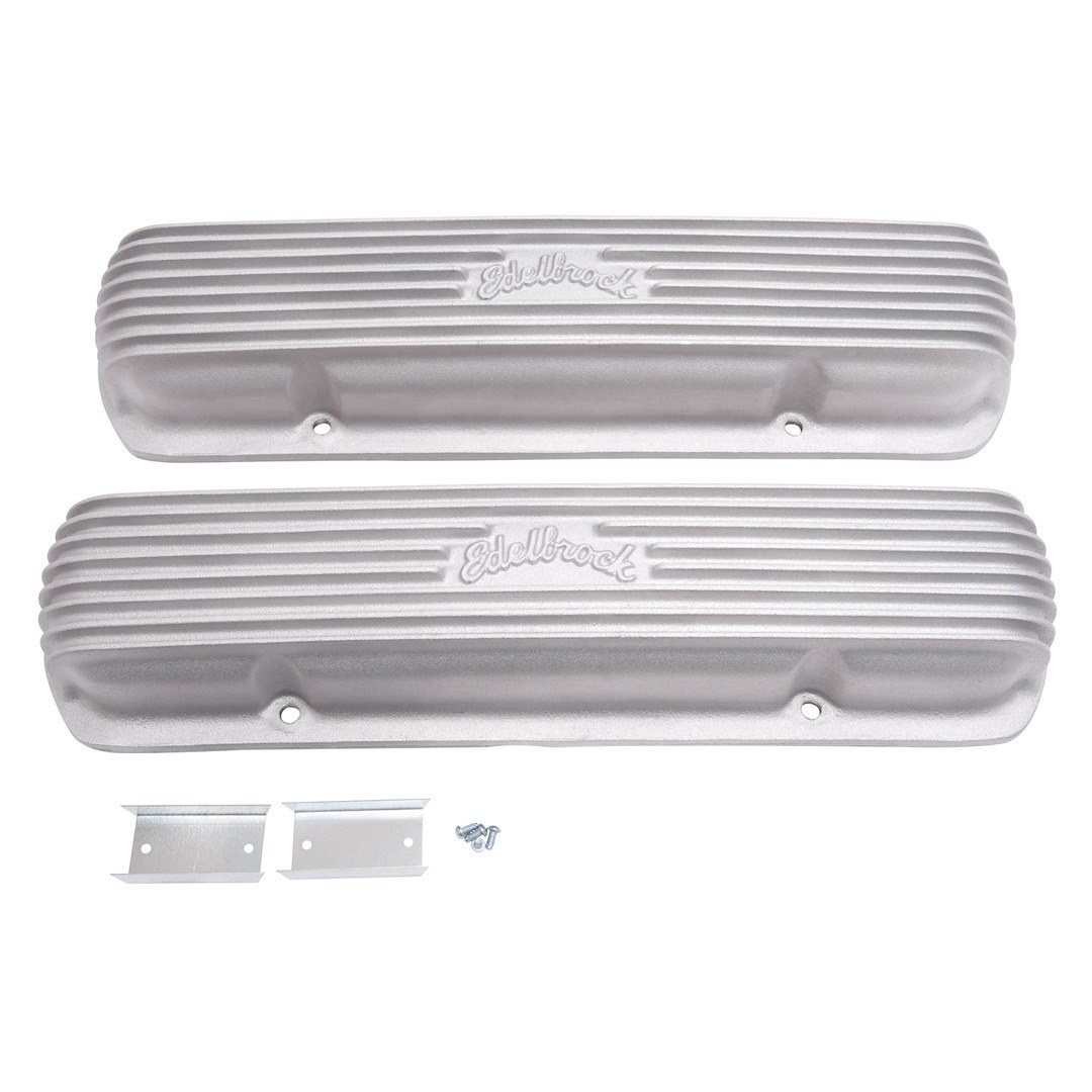 Edelbrock Valve Cover, Classic Series, 3-1/4 Inch Overall Height, Perimeter Bolt, Without Breather Holes, With Baffles – 41309