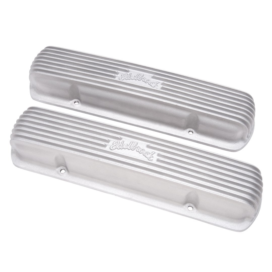 Edelbrock Valve Cover, Classic Series, 3-1/4 Inch Overall Height, Perimeter Bolt, Without Breather Holes, With Baffles – 41309