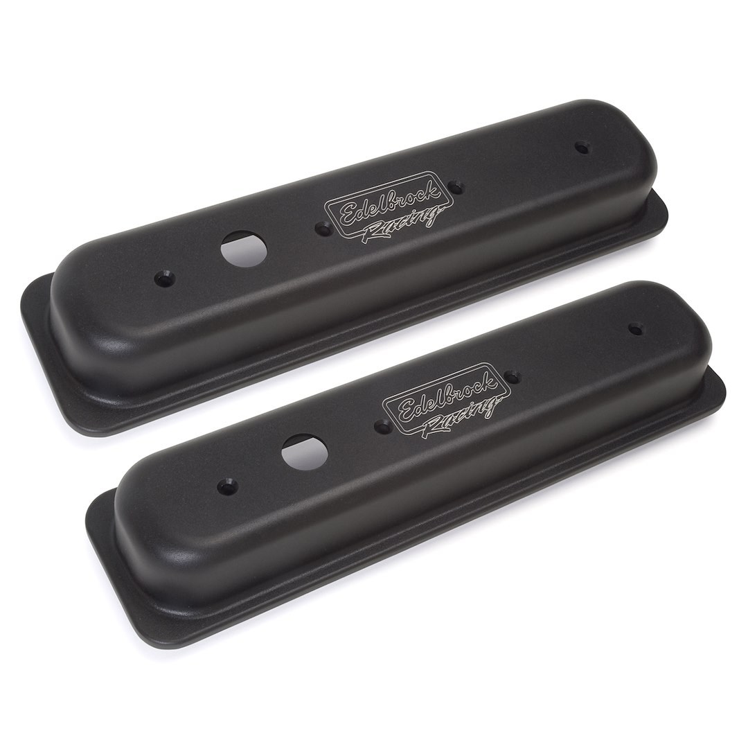 Edelbrock Valve Cover, Victor, Chevy Small Block 5.0L-5.7L/305-350 Cubic Inch, 2-1/2 Inch Tall, Center Bolt, Without Oil Fill Hole – 41723