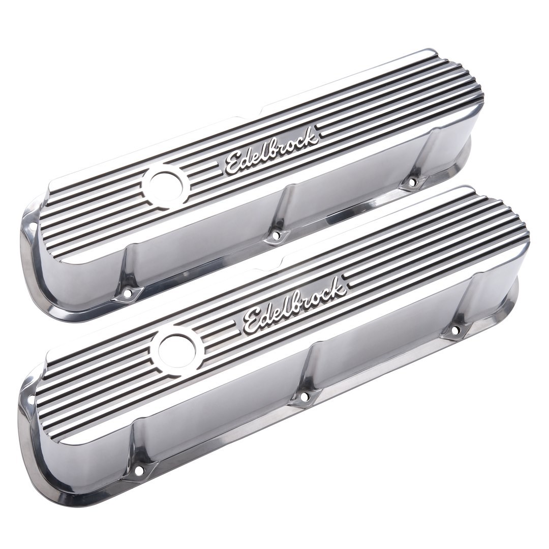 Edelbrock Valve Cover, Elite, Ford Windsor Small Block 4.7L-5.8L/289-351 Cubic Inch, 3-11/16 Inch Tall, Perimeter Bolt, With Oil Fill Hole – 4264