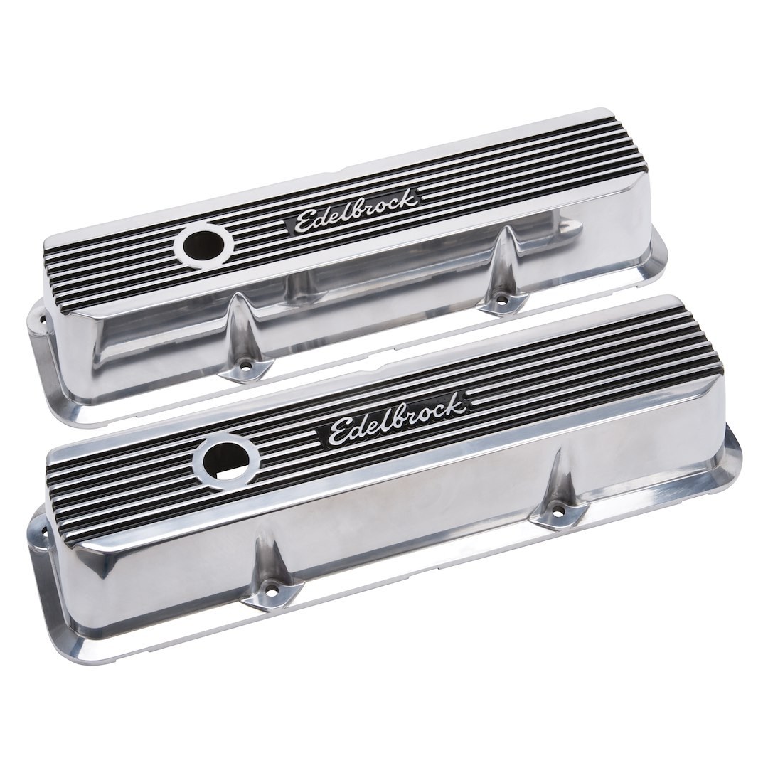 Edelbrock Valve Cover, Elite II, For Use with 1958-1976 Ford Fe Engines, 3.55 Inch Overall Height, Perimeter Bolt, With Oil Fill Hole – 4277