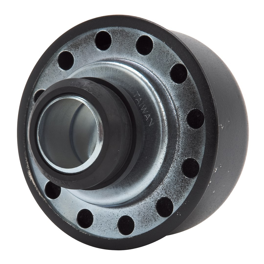 Edelbrock Crankcase Breather Cap, Round, Push-On, Black with Screen Printed Edelbrock Script, With Grommet – 4403