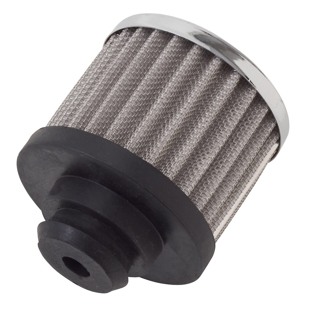 Edelbrock Crankcase Breather Filter, Victor, Push-IN, Chrome Top, Stamped Edelbrock Logo – 4420