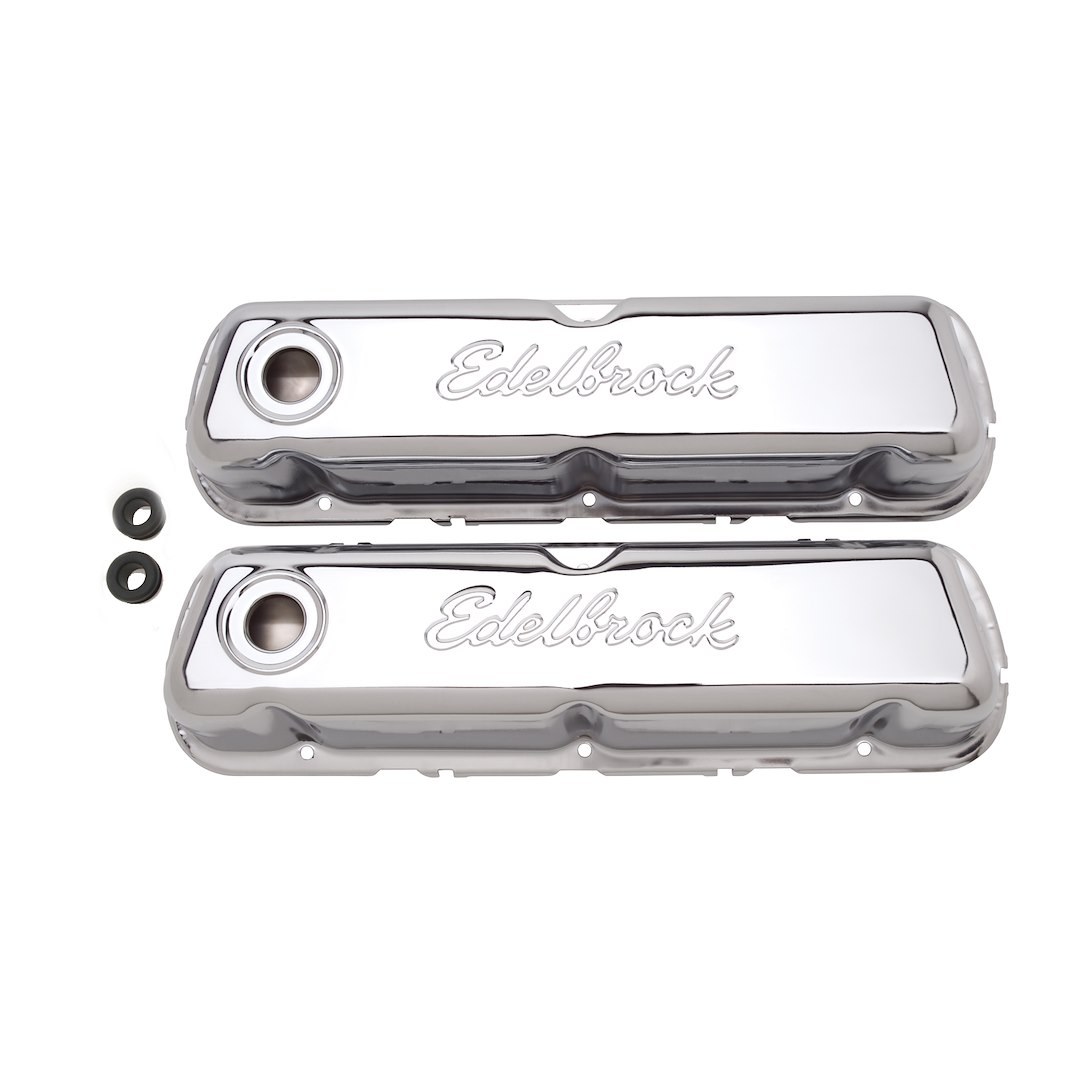 Edelbrock Valve Cover, Signature, Ford Windsor Small Block 4.3L-5.8L/260-351 Cubic Inch, 3.7 Inch Overall Height, Perimeter Bolt – 4460