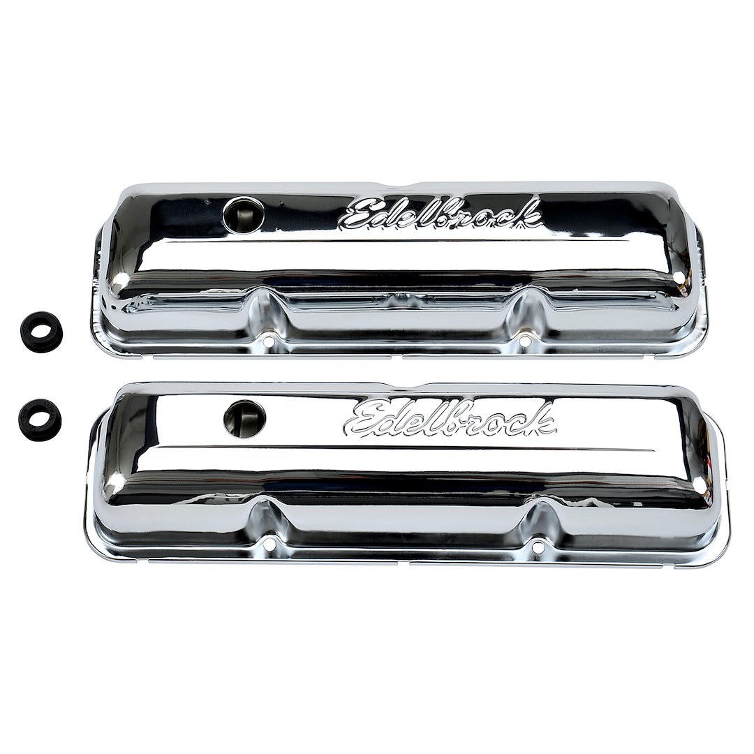 Edelbrock Valve Cover, Signature, Ford Fe Big Block 5.4L-7.0L/332-428 Cubic Inch, 3.9 Inch Overall Height, Perimeter Bolt, With Oil Fill Hole – 4462