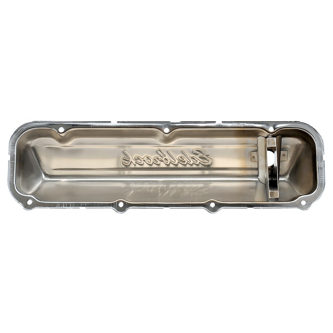 Edelbrock Valve Cover, Signature, Ford 385 Big Block 7.0L-7.5L/429-460 Cubic Inch, 3.6 Inch Overall Height, Perimeter Bolt, With Oil Fill Hole – 4463