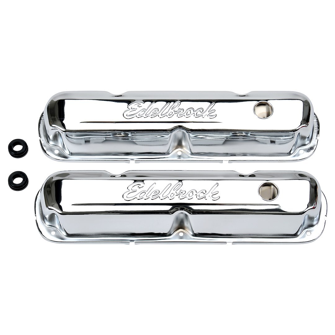 Edelbrock Valve Cover, Signature, Chrysler La Small Block 5.2L-5.9L/318-360 Cubic Inch, 3.2 Inch Overall Height, Perimeter Bolt – 4495