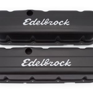 Edelbrock Valve Cover, Signature, Chevy Big Block 6.5L-8.2L/396-502 Cubic Inch, 3.8 Inch Overall Height, Perimeter Bolt, With Oil Fill Hole – 4683
