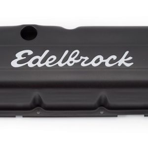 Edelbrock Valve Cover, Signature, Chevy Big Block 6.5L-8.2L/396-502 Cubic Inch, 3.8 Inch Overall Height, Perimeter Bolt, With Oil Fill Hole – 4683