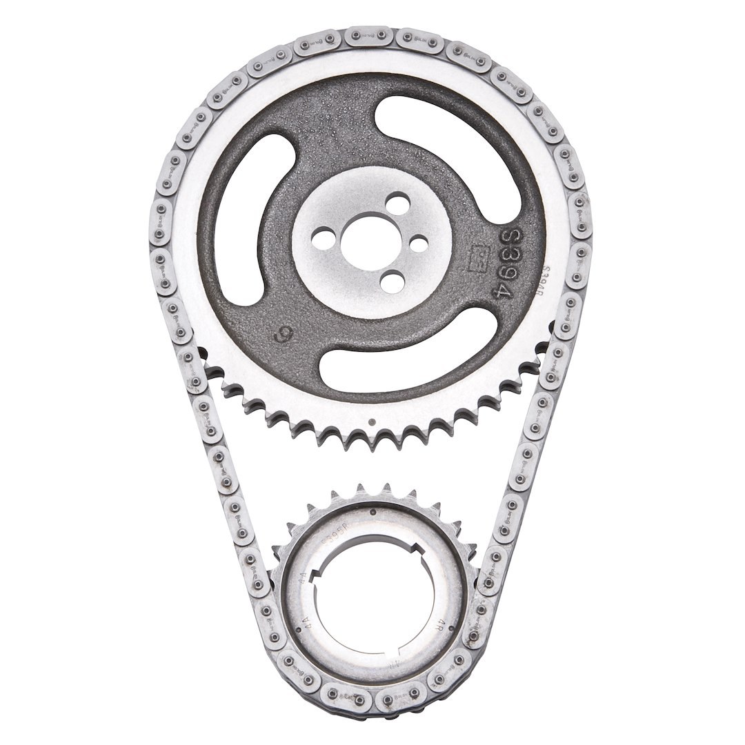 Edelbrock Timing Gear Set, Performer, For Use with 1965-1995 Big Block Chevy Engines, Chain Driven, Double Roller, Non Adjustable – 7810