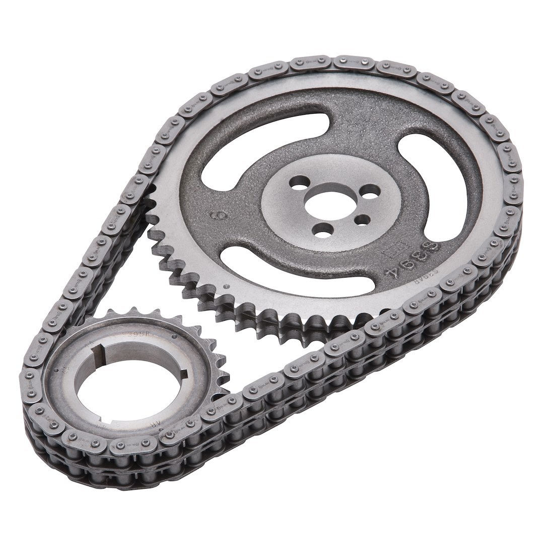 Edelbrock Timing Gear Set, Performer, For Use with 1965-1995 Big Block Chevy Engines, Chain Driven, Double Roller, Non Adjustable – 7810