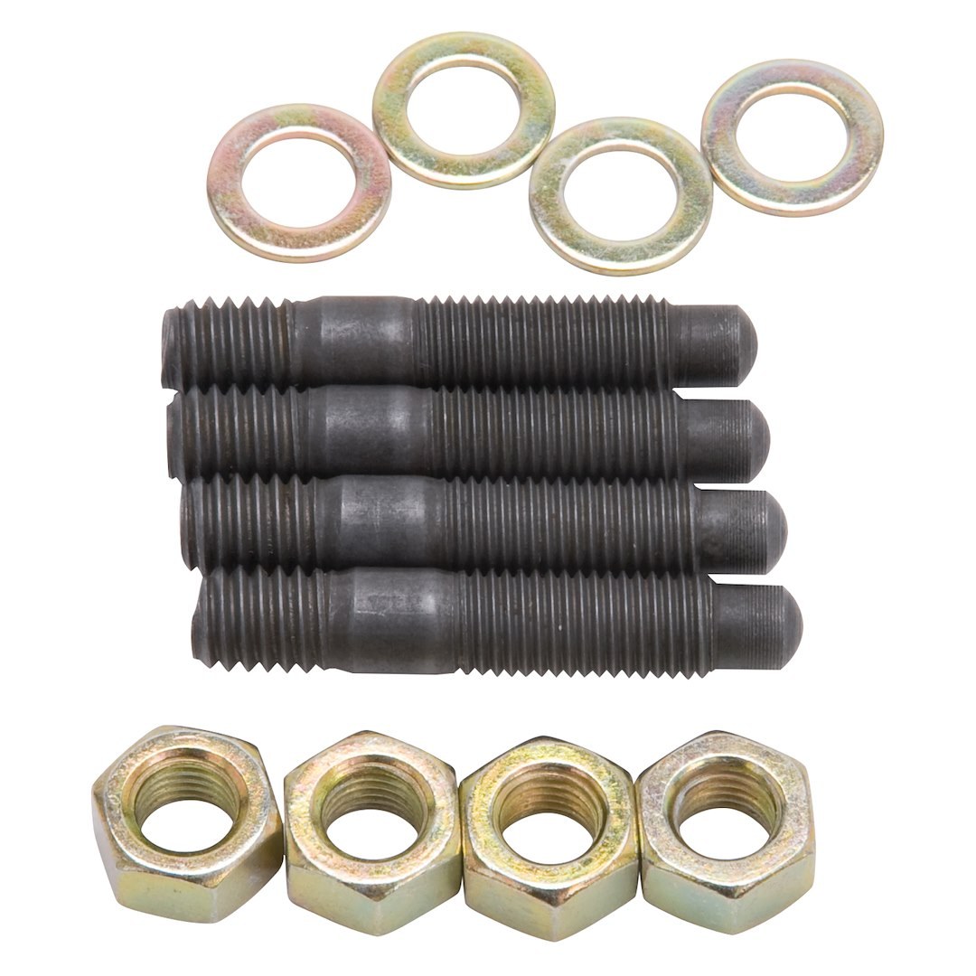 Edelbrock Carburetor Stud Kit, 5/16 Inch Diameter, 1.5 Inch Over All Length, Black, With Nut and Washer, Set of 4 – 8056