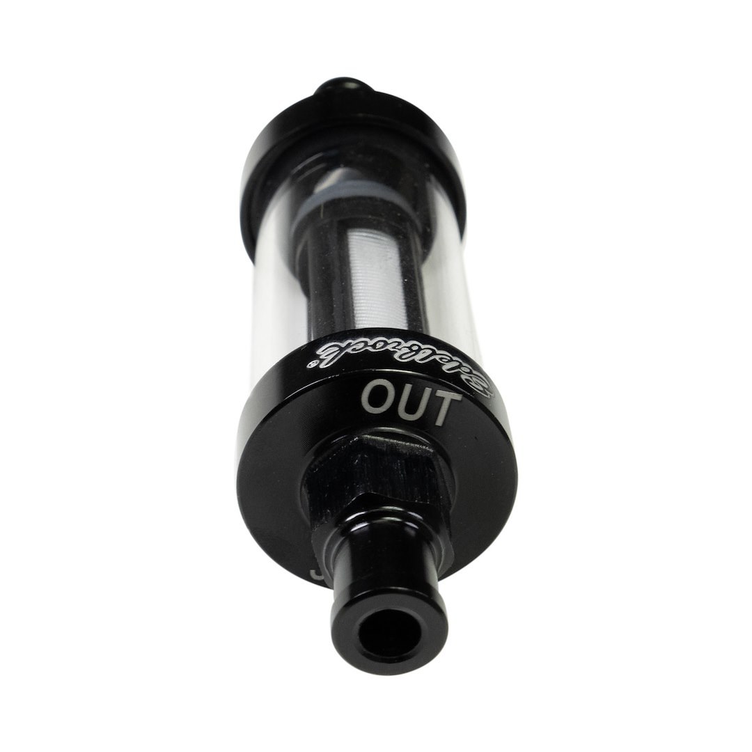 Edelbrock Fuel Filter, Clear View, Complete Assembly, IN-Line, Gasoline, 3/8 Inch Inlet/ Outlet – 8748
