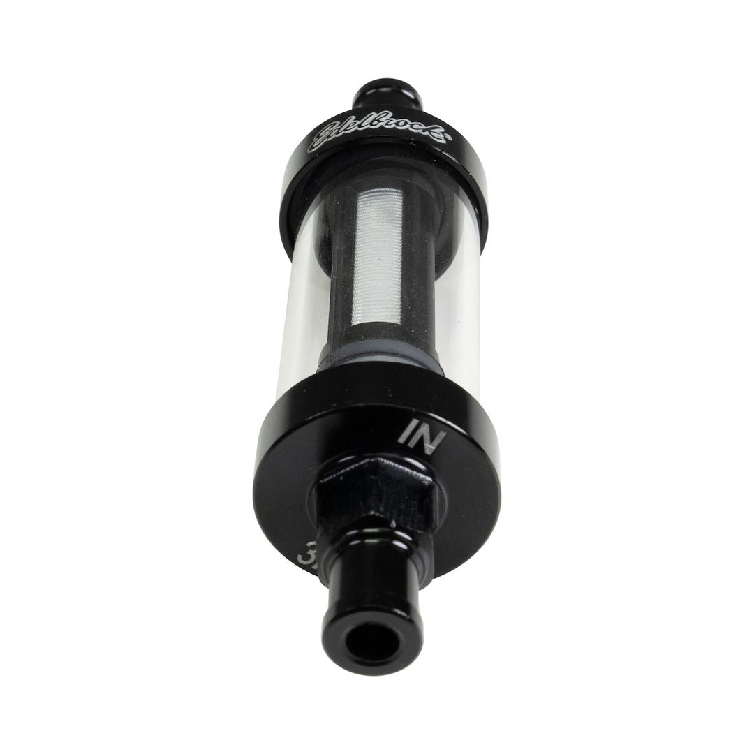 Edelbrock Fuel Filter, Clear View, Complete Assembly, IN-Line, Gasoline, 3/8 Inch Inlet/ Outlet – 8748