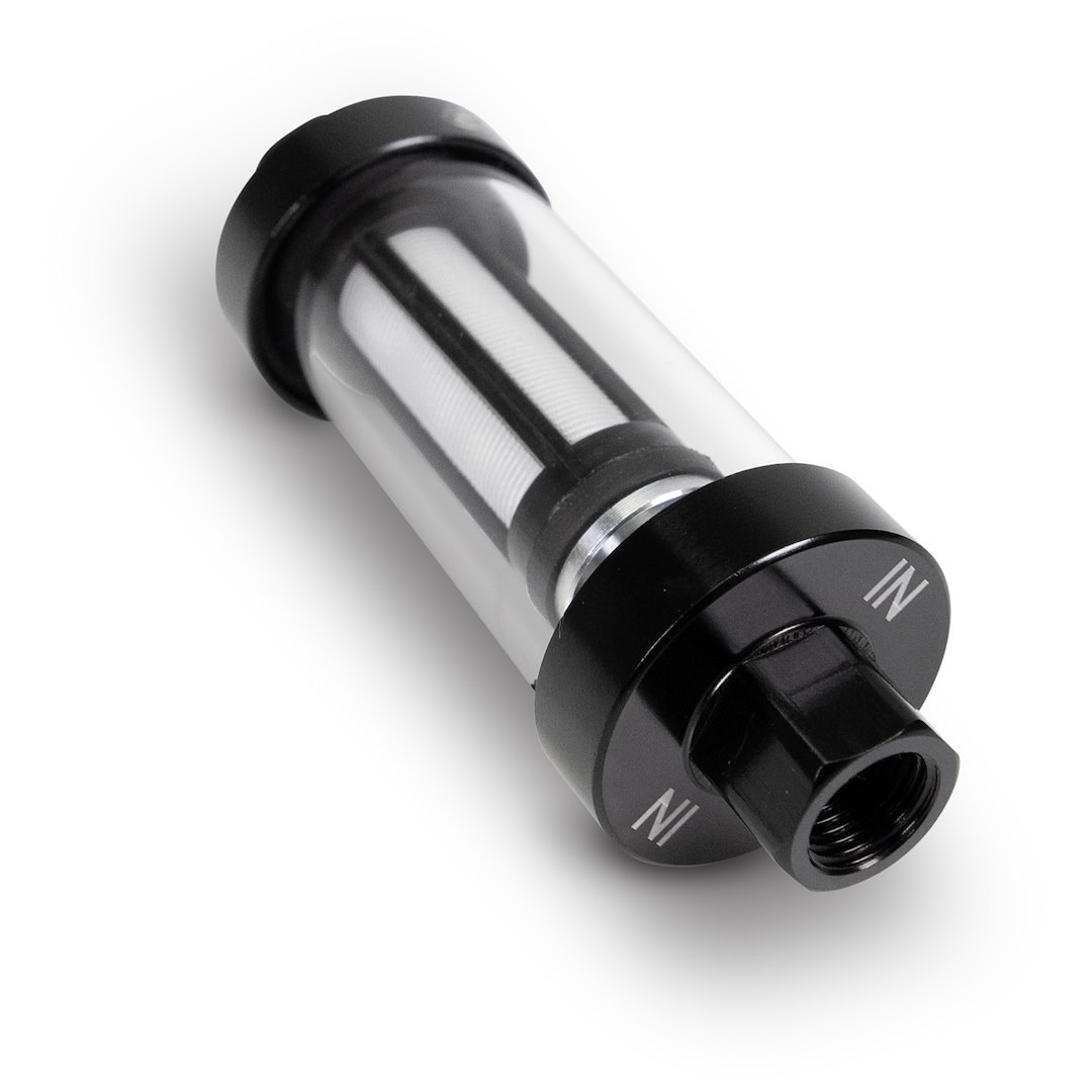 Edelbrock Fuel Filter, Clear View, Complete Assembly, IN-Line, Gasoline, 1/4 Inch/ 5/16 Inch and 3/8 Inch Inlet/ Outlet – 8750
