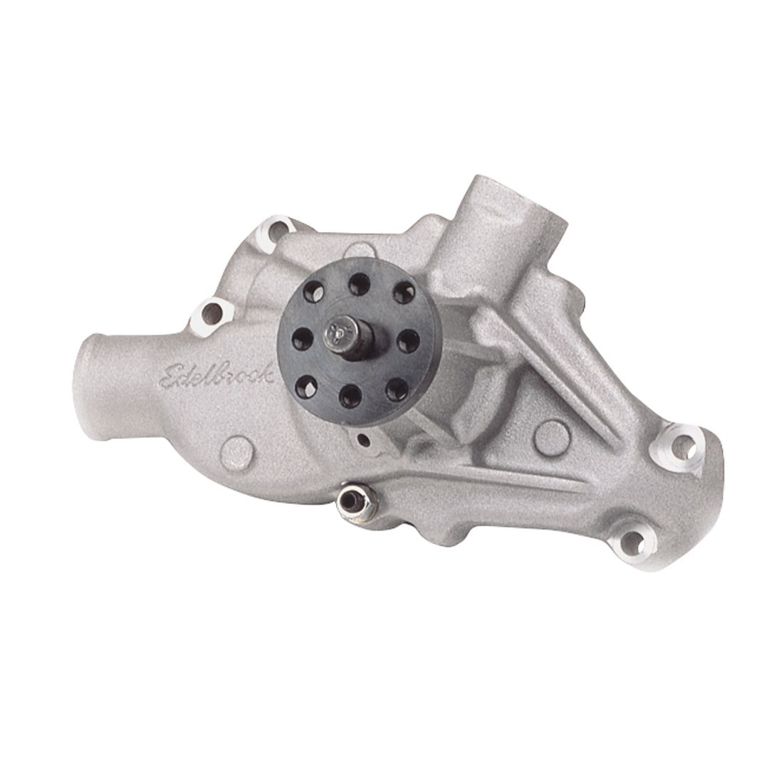 Edelbrock Water Pump, Short, Satin, Aluminum, Standard Rotation – 8810