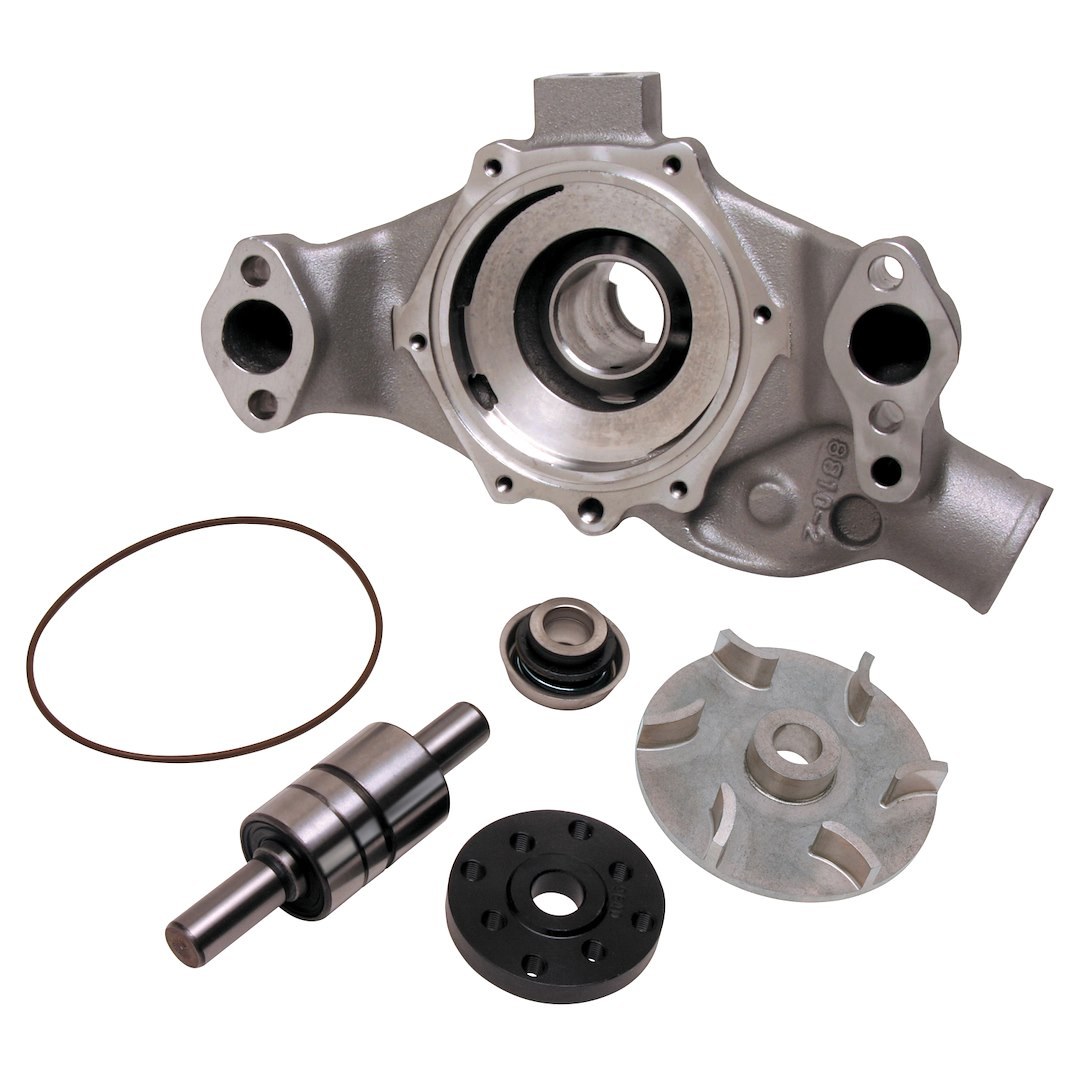Edelbrock Water Pump, Short, Satin, Aluminum, Standard Rotation – 8810