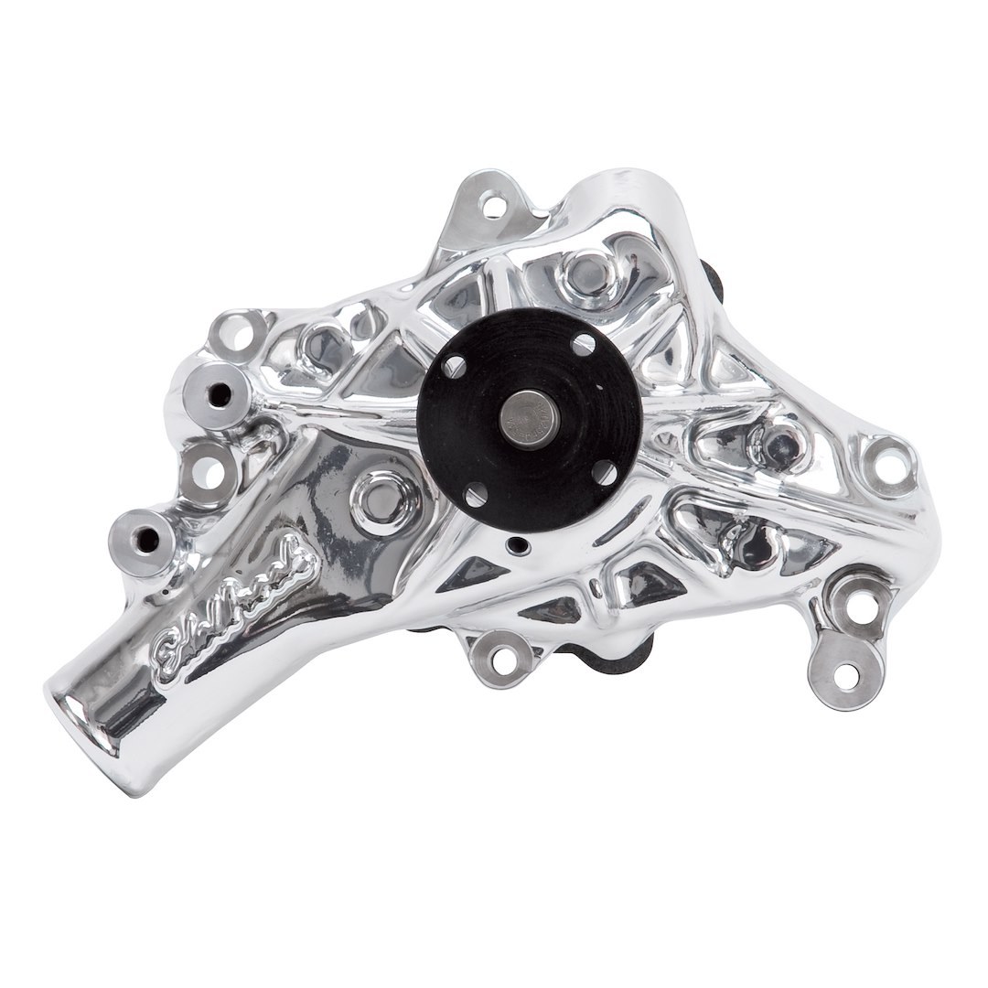 Edelbrock Water Pump, Long, Satin, Aluminum, Standard Rotation – 8811