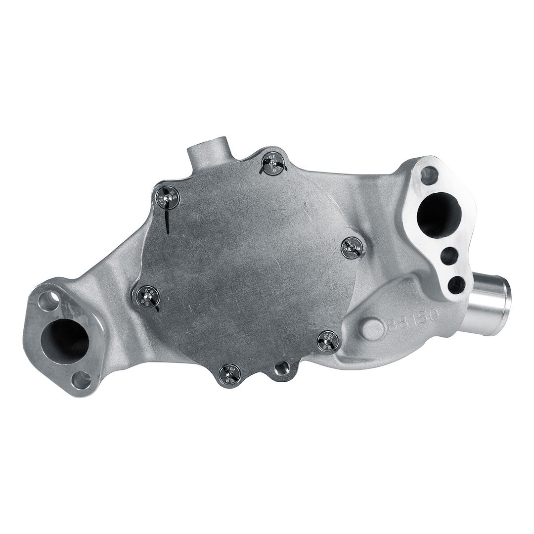 Edelbrock Water Pump, For Use with Chevrolet Small Block Engines, Short, Satin, Aluminum, V-Belt, Reverse Rotation – 88150