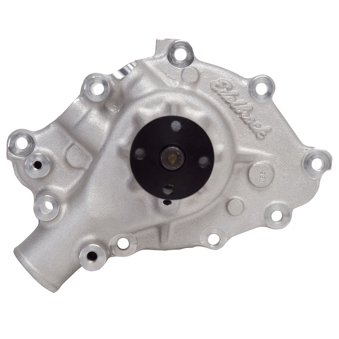 Edelbrock Water Pump, Satin, Aluminum, Standard Rotation, With No Back Plate – 8842