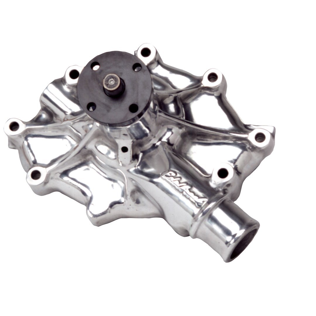 Edelbrock Water Pump, Polished, Aluminum, Reverse Rotation – 8845