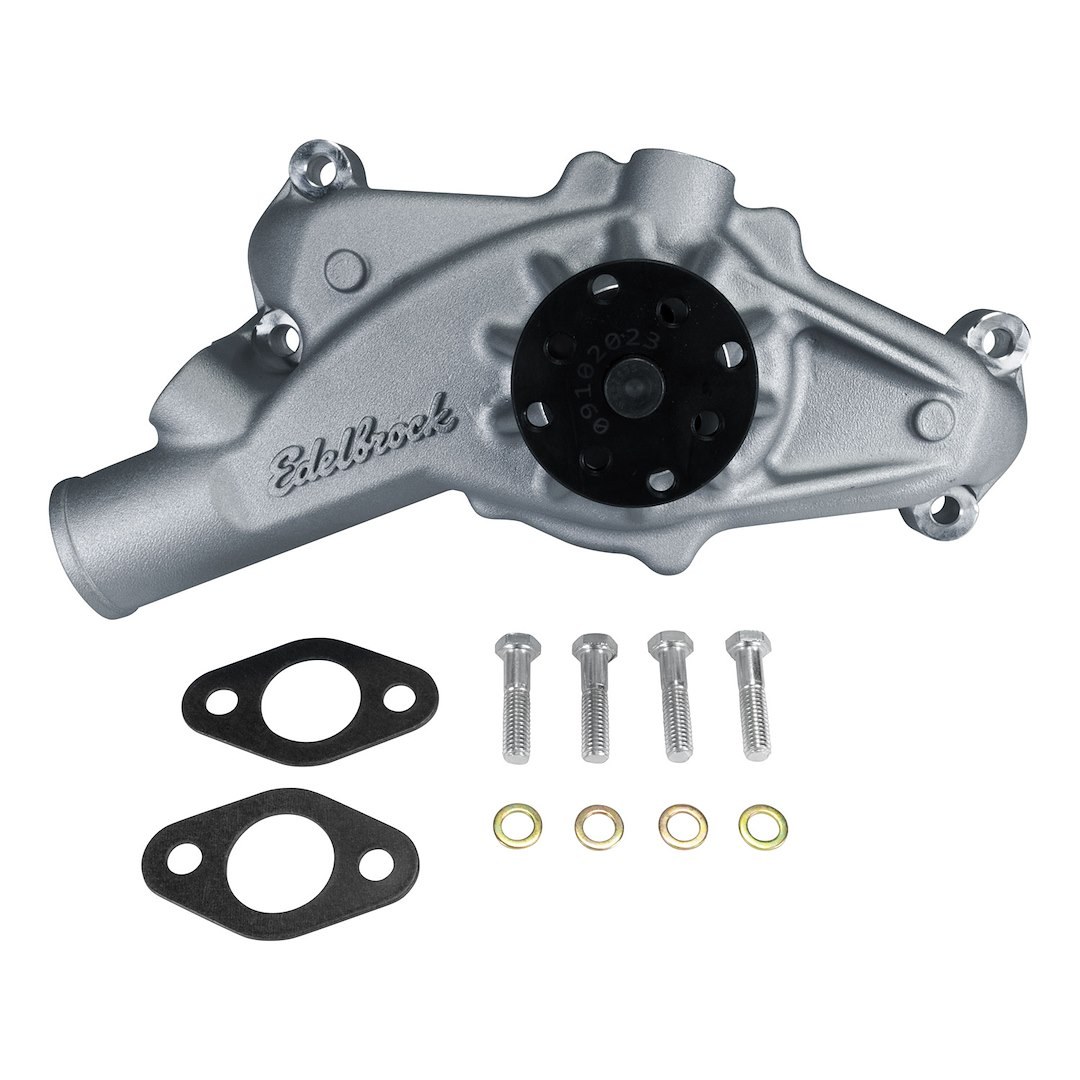 Edelbrock Water Pump, For Use with Chevrolet Big Block Engines, Short, Satin, Aluminum, V-Belt, Standard Rotation – 88500