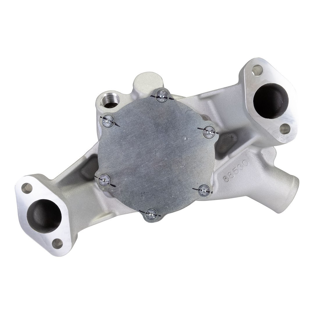 Edelbrock Water Pump, For Use with Chevrolet Big Block Engines, Long, Satin, Aluminum, Serpentine Belt, Reverse Rotation – 88530