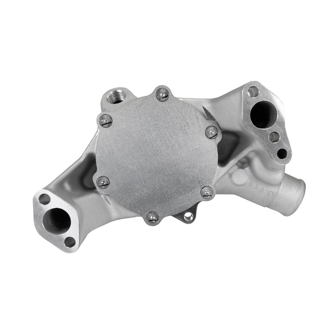 Edelbrock Water Pump, For Use with Chevrolet Small Block Engines, Long, Satin, Aluminum, Serpentine Belt, Reverse Rotation – 88810